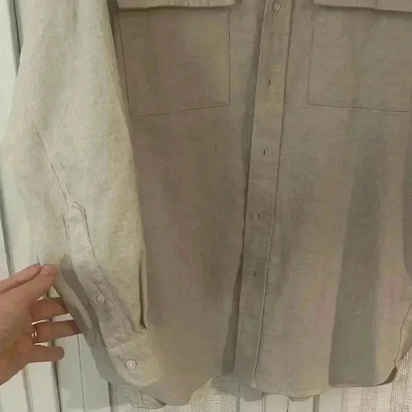 Frank & Eileen McLoghlin Oversize Utility Shirt Jacket in Natural M/L & S/XS NEW - Picture 7 of 8